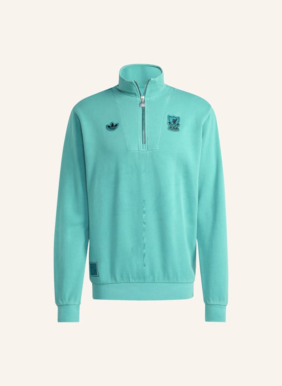 adidas Originals FC LIVERPOOL TERRACE ICONS TOP MIT REISSVERSCHLUSS BIS ZUR BRUST GRÜN
