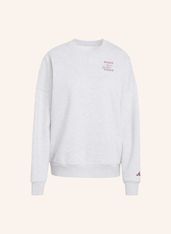 adidas 3-STREIFEN STUDIO FL HOODIE GRAU