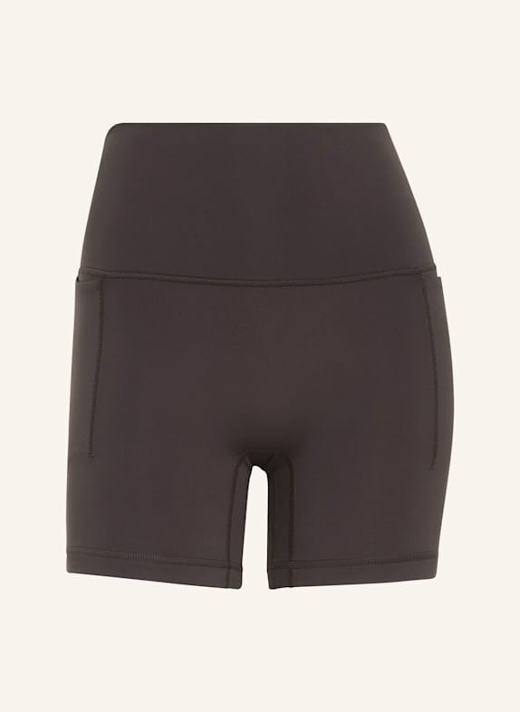 adidas 3-STREIFEN STUDIO ALL ME BOOTY SHORT LEGGINGS BRAUN