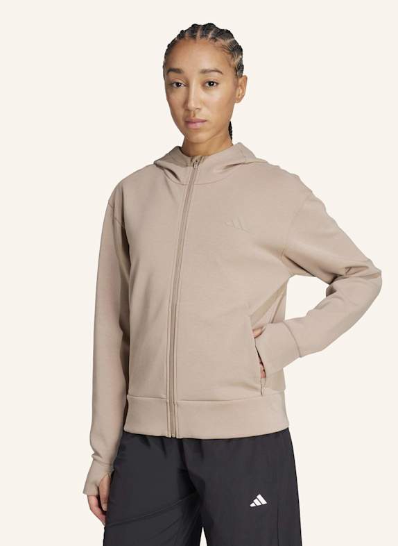 adidas DESIGNED 4 TRAINING KAPUZENJACKE BRAUN