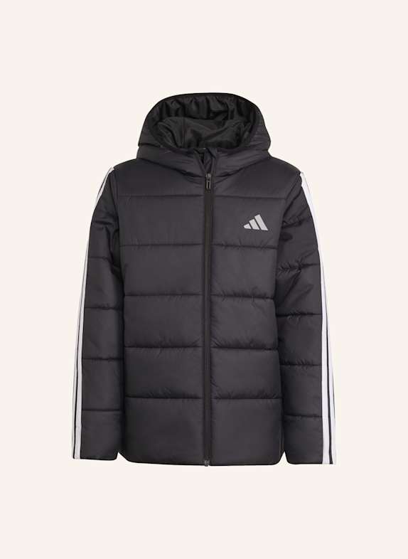 adidas ESSENTIALS 3-STREIFEN GEFÜTTERTE KINDERJACKE SCHWARZ/ WEISS