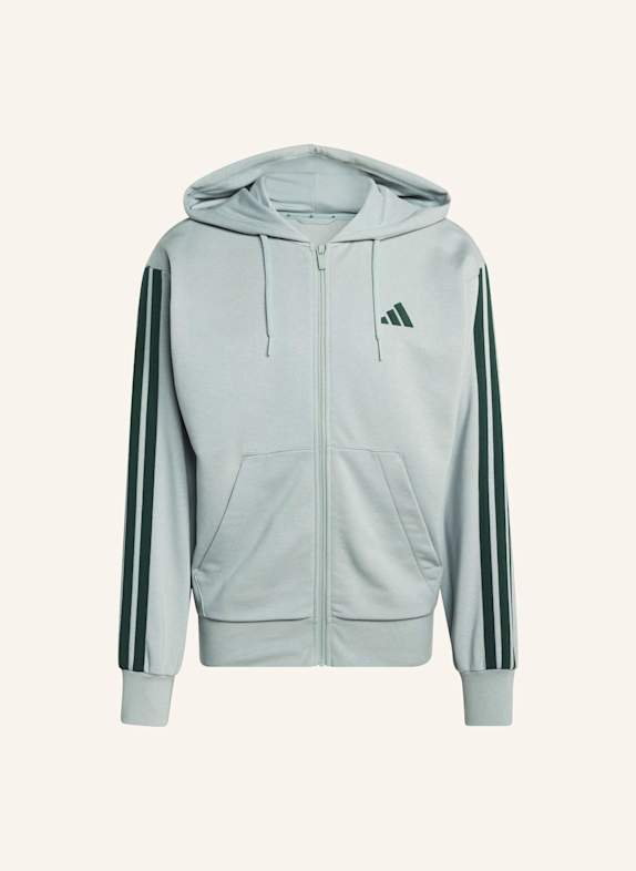 adidas ESSENTIALS 3-STREIFEN FRENCH TERRY KAPUZENJACKE GRÜN