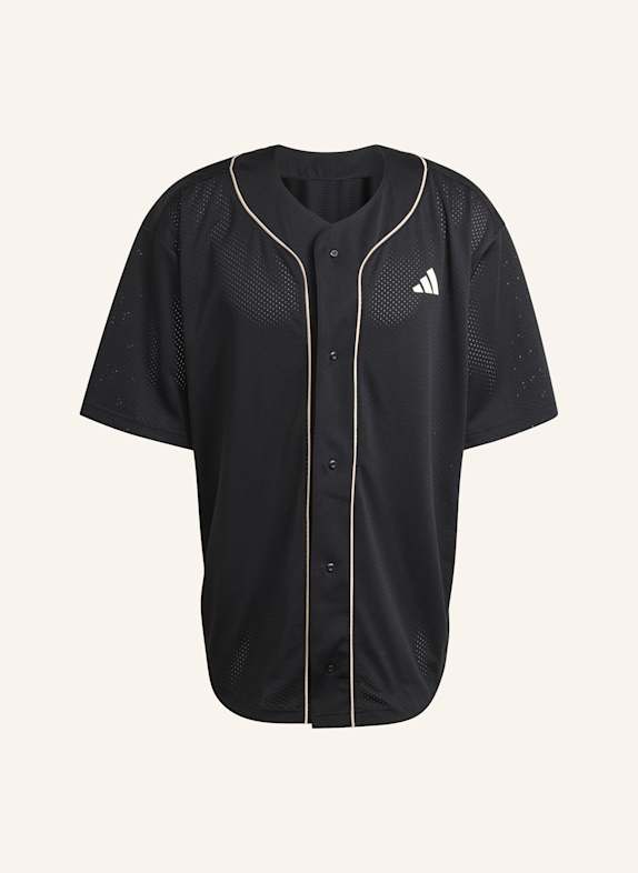 adidas STADIUM MESH BASEBALLSHIRT SCHWARZ/ BEIGE/ WEISS