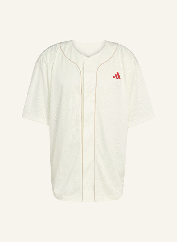 adidas STADIUM MESH BASEBALLSHIRT WEISS/ BEIGE/ ROT