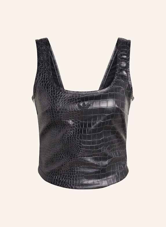 adidas Originals Top in Lederoptik SCHWARZ