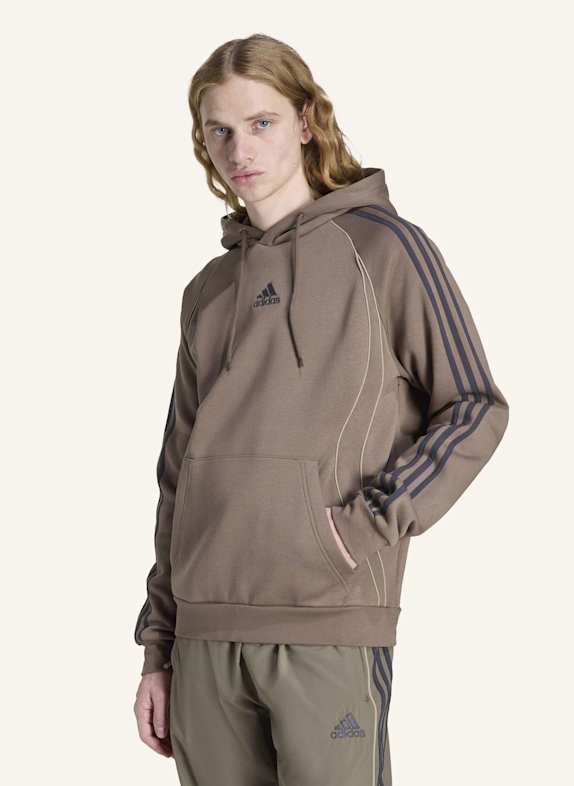 adidas Originals ADICOLOR TEAMGEIST CUT LINE HOODIE BRAUN