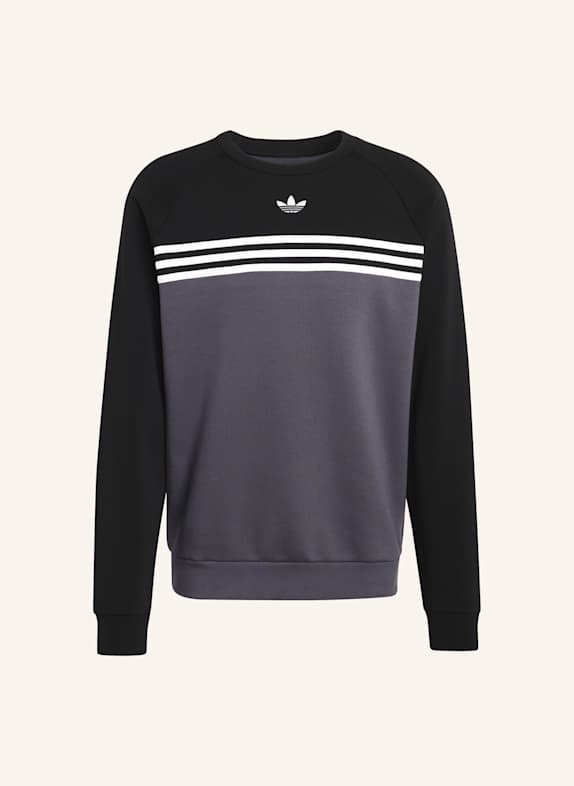 adidas Originals CHEST STRIPES CREWNECK SWEATSHIRT GRAU/ SCHWARZ