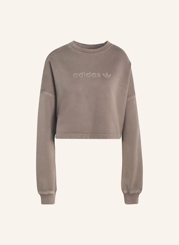 adidas Originals ESSENTIALS LINEAR CROPPED SWEATSHIRT BRAUN