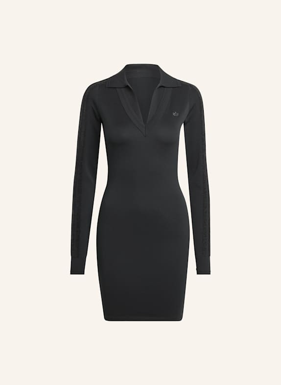 adidas Originals LANGÄRMELIGES KLEID MIT KRAGEN SCHWARZ