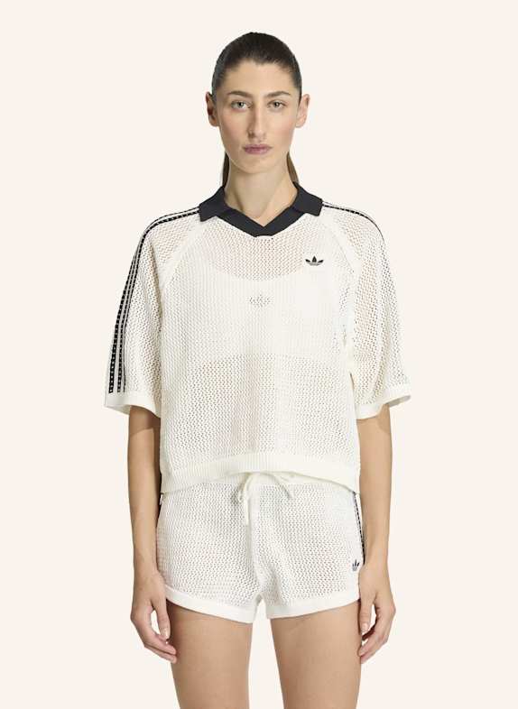 adidas Originals Strick-Poloshirt KNITTED CROCHET POLO WEISS