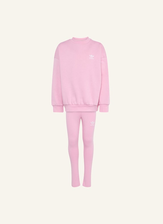 adidas Originals CREW LEGGINGS SET IN OVERSIZED-PASSFORM ROSA
