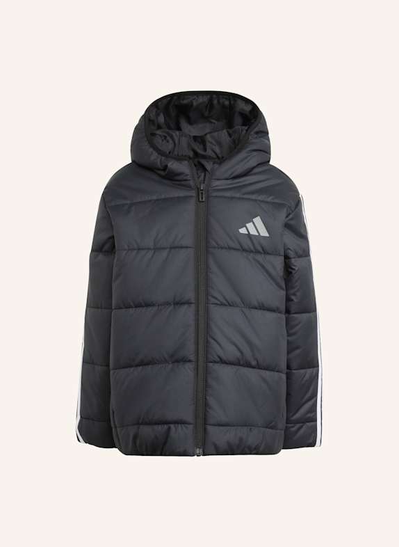 adidas ESSENTIALS 3-STREIFEN GEFÜTTERTE KINDERJACKE SCHWARZ/ WEISS
