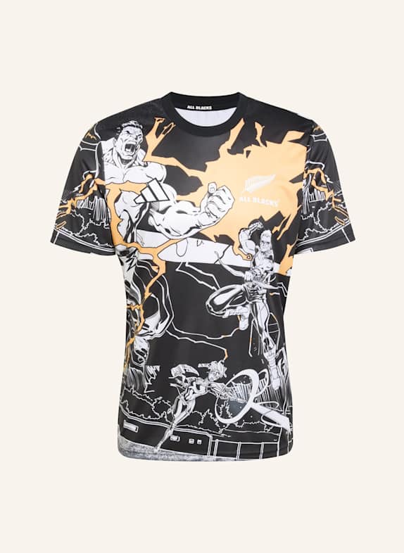 adidas ALL BLACKS MARVEL CAPTAINS RUN JERSEY SCHWARZ