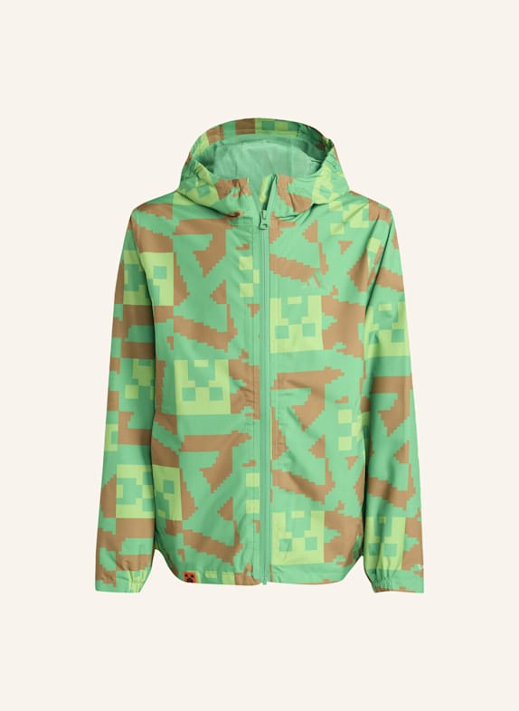 adidas TERREX ADIDAS MINECRAFT TERREX 2 LAYER CLIMAPROOF REGENJACKE GRÜN/ BRAUN