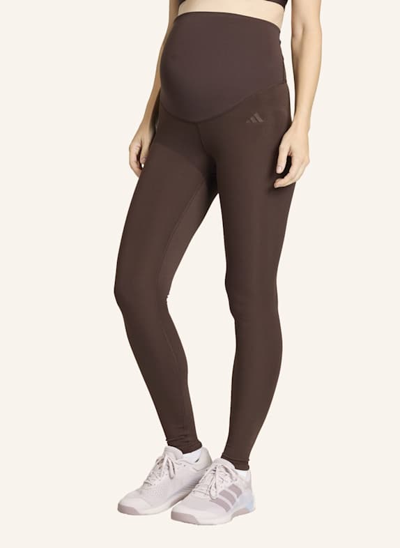adidas OPTIME ESSENTIALS WORKOUT UMSTANDS-LEGGINGS IN VOLLER LÄNGE BRAUN