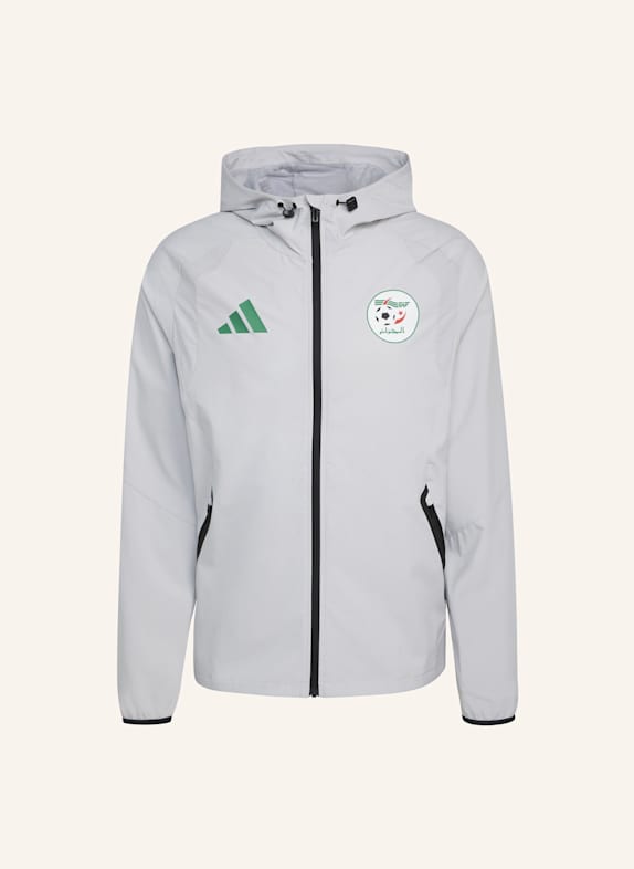 adidas ALGERIEN TIRO TECH WINDBREAKER JACKE MIT DURCHGEHENDEM REISSVERSCHLUSS GRAU