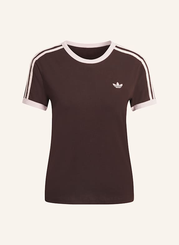 adidas Originals 3-STREIFEN SLIM T-SHIRT BRAUN/ ROSA