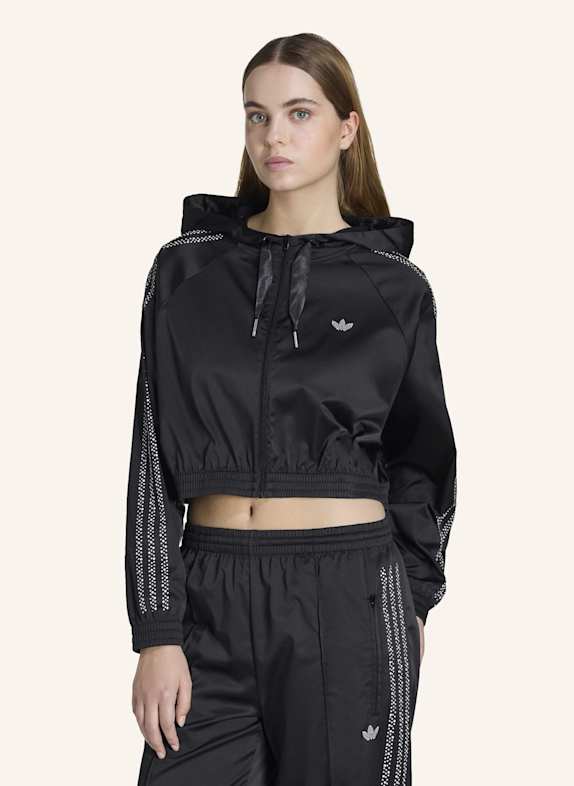 adidas Originals PEARL CROPPED ZIP KAPUZENJACKE SCHWARZ