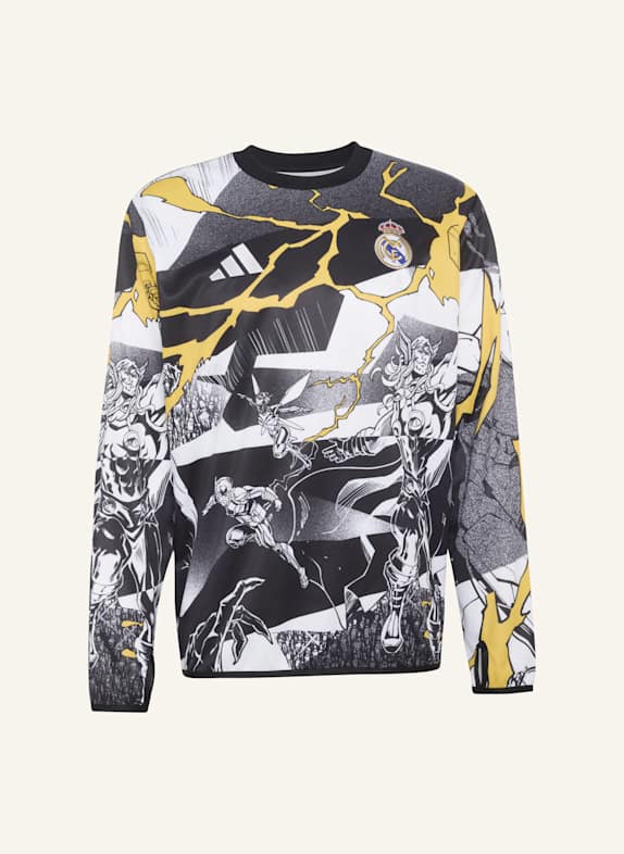 adidas ADIDAS REAL MADRID AVENGERS 25/26 PRE-MATCH WARM TOP WEISS/ SCHWARZ/ GOLD
