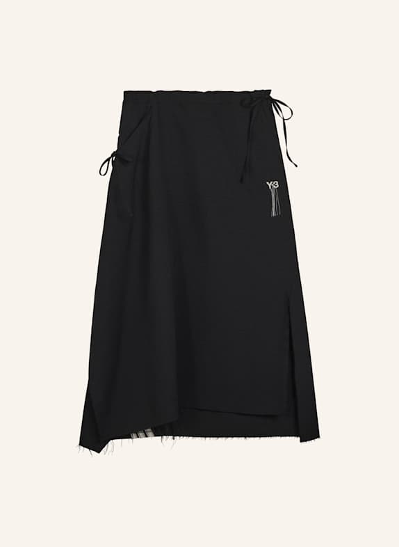 Y-3 Y-3 SPORT UNIFORM RAW CUT 3-STREIFEN ROCK SCHWARZ