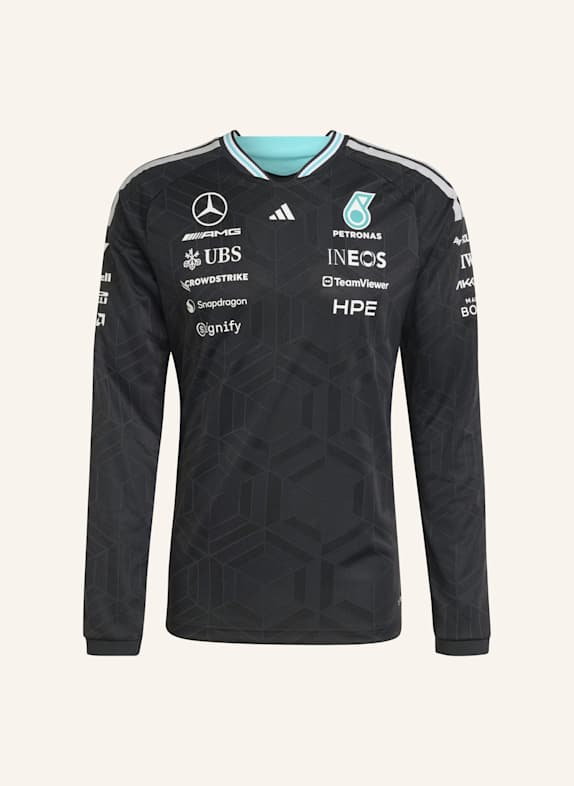 adidas MERCEDES - AMG PETRONAS FORMULA 1 TEAM AUTHENTIC LANGÄRMELIGES FAHRERTRIKOT SCHWARZ