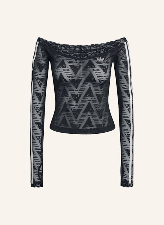 adidas Originals LACE BARDOT TOP SCHWARZ