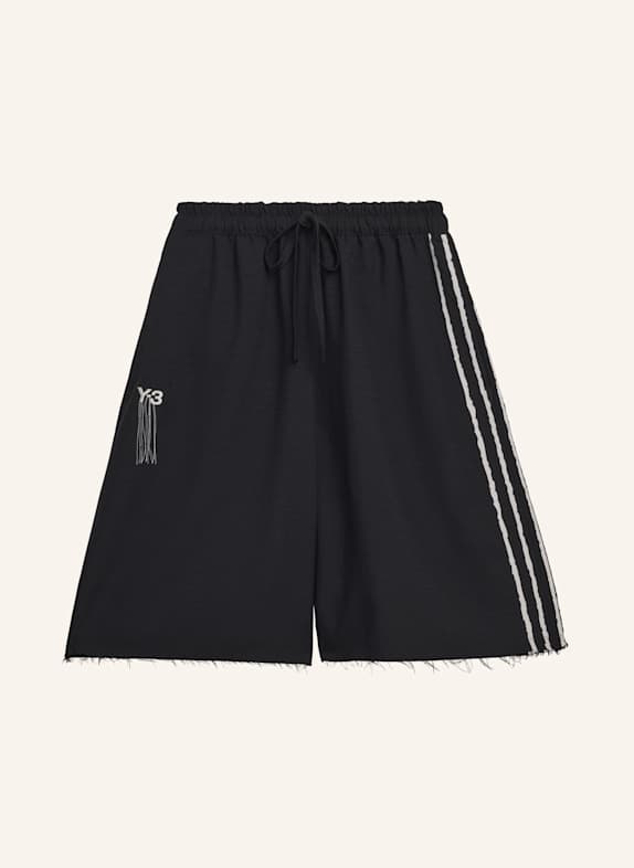 Y-3 Y-3 SPORT UNIFORM RAW CUT 3-STREIFEN SHORTS SCHWARZ