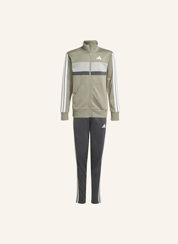adidas SEASONAL ESSENTIALS TIBERIO 3-STREIFEN TRICOT KIDS TRAININGSANZUG SILBER/ GRAU/ WEISS