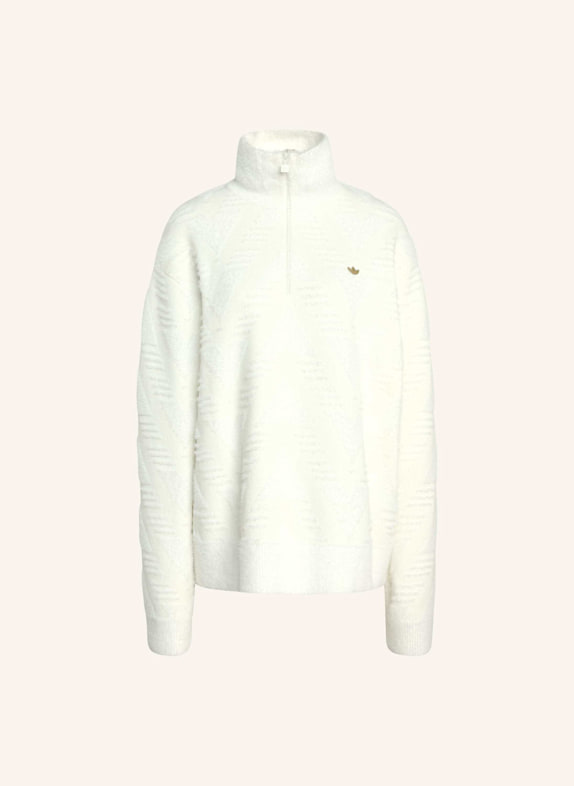 adidas Originals STRICKPULLOVER MIT REISSVERSCHLUSS BIS ZUR BRUST WEISS