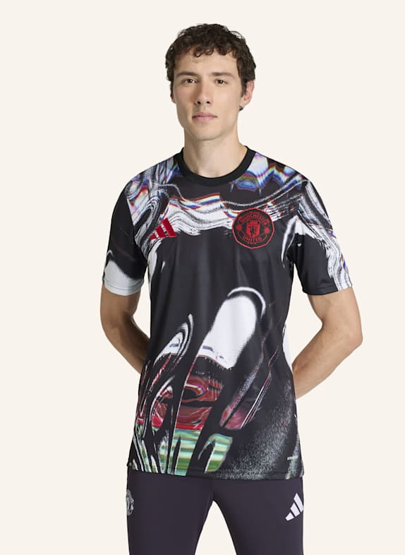 adidas MANCHESTER UNITED 25/26 PRE MATCH TRIKOT SCHWARZ/ WEISS/ ROT