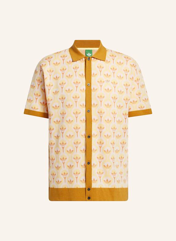 adidas ORIGINALS POLOSHIRT, GEWIRKTES MATERIAL WEISS/ ORANGE