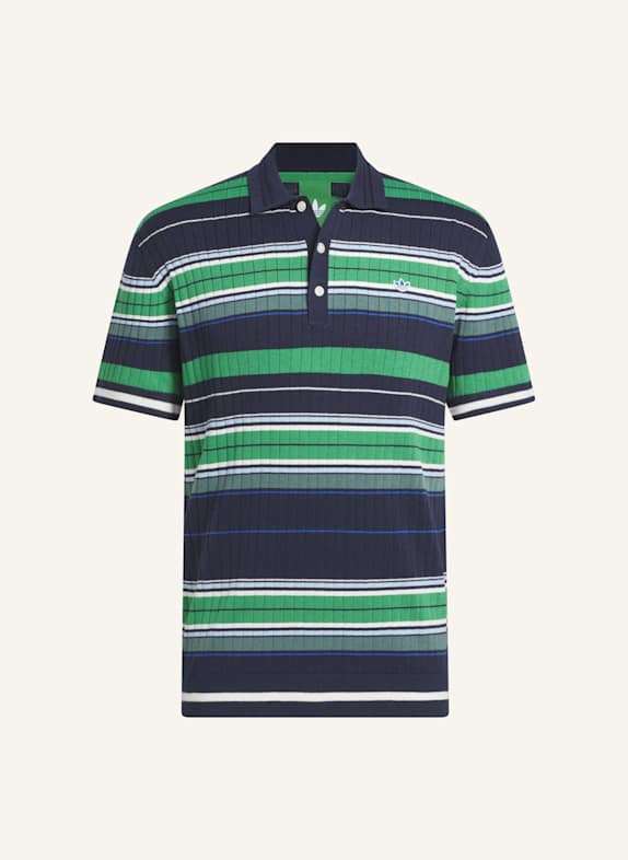 adidas ORIGINALS KNIT POLOSHIRT BLAU/ GRÜN