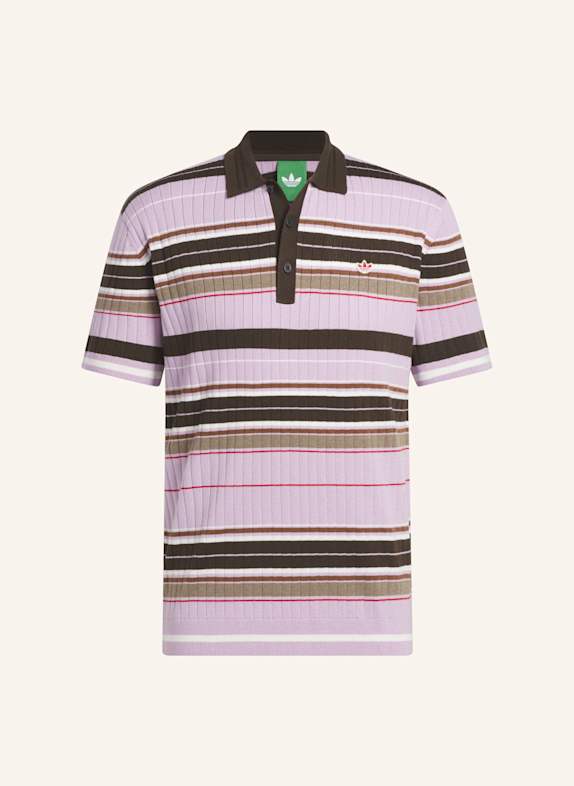 adidas ORIGINALS KNIT POLOSHIRT LILA/ BRAUN