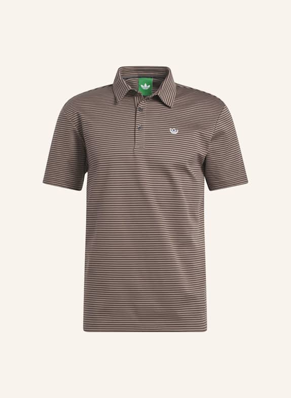 adidas ORIGINALS STRIPE PIKEE POLOSHIRT BRAUN