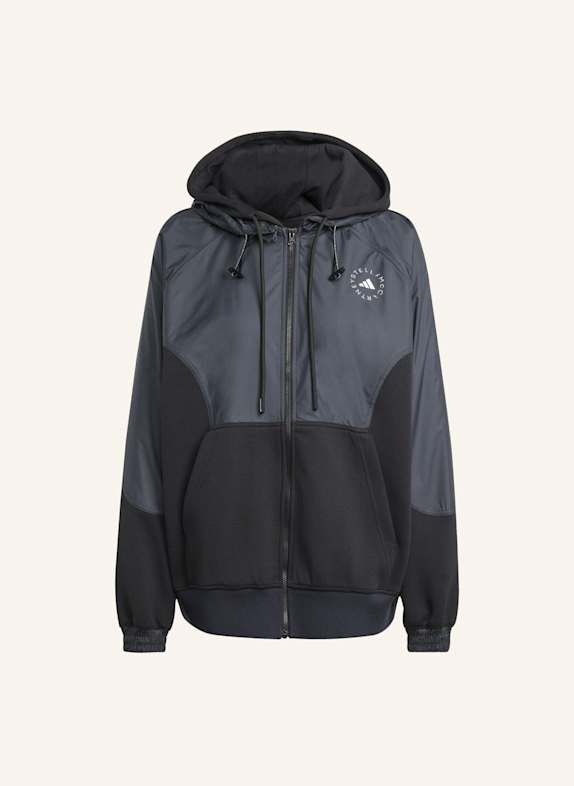 adidas by Stella McCartney ADIDAS BY STELLA MCCARTNEY MATERIAL MIX KAPUZENJACKE SCHWARZ/ GRAU