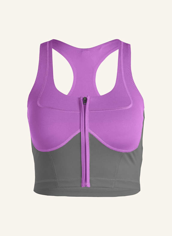 adidas by Stella McCartney ADIDAS BY STELLA MCCARTNEY TWO-TONE ZIPPED CROP-TOP LILA/ GRAU