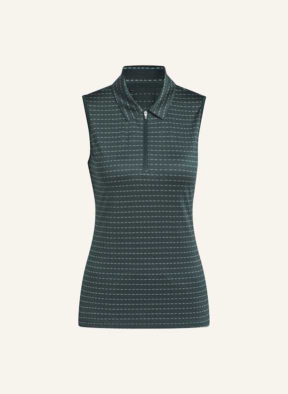 adidas ULTIMATE365 JACQUARD STRIPE SLEEVELESS POLOSHIRT GRÜN