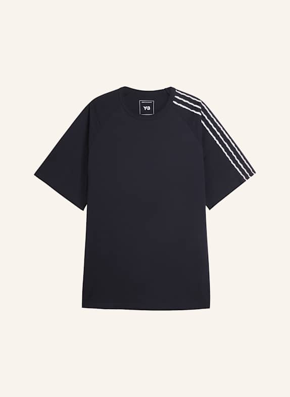 Y-3 Y-3 RAW EDGE 3-STREIFEN T-SHIRT SCHWARZ