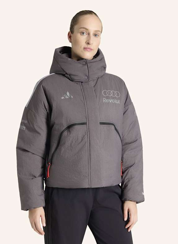 adidas AUDI REVOLUT F1 TEAM ENGINEERS & MARKETING PUFFER JACKE GRAU