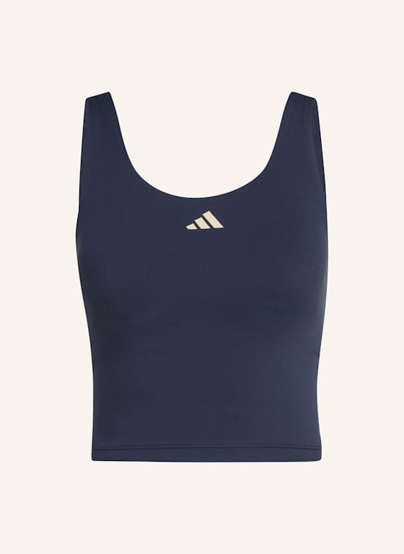 adidas 3-STREIFEN STUDIO ALL ME TANKTOP, LEICHT STÜTZEND BLAU