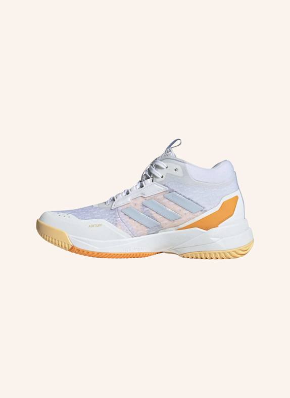 adidas CRAZYFLIGHT 6 MID SCHUH FÜR HALLENSPORTARTEN WEISS/ BLAU/ ORANGE