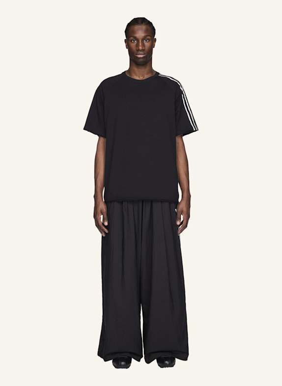 Y-3 Y-3 RAW EDGE 3-STREIFEN HOSE, WEIT GESCHNITTEN SCHWARZ