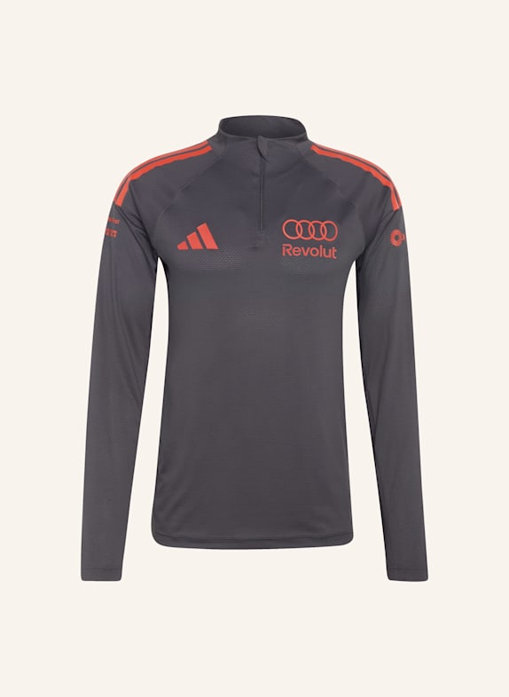 adidas AUDI REVOLUT F1 TEAM MECHANICS 1/4 REISSVERSCHLUSS-JACKE SCHWARZ/ ROT