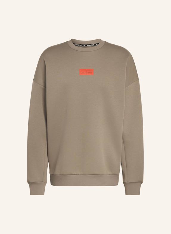 adidas AUDI REVOLUT F1 TEAM ELEVATED CREW SWEAT SWEATSHIRT BRAUN/ ROT