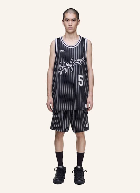 Y-3 Y-3 MESH NADELSTREIFEN SHORTS SCHWARZ