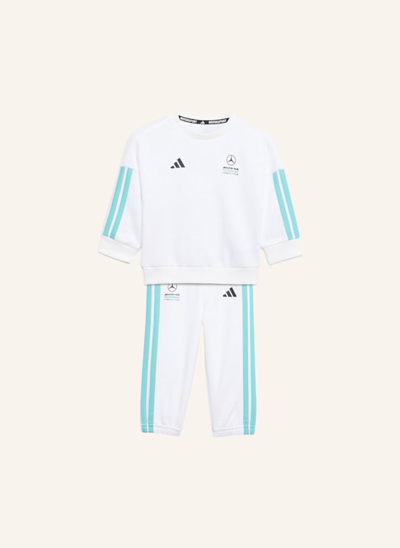 adidas MERCEDES-AMG PETRONAS FORMULA 1 TEAM DNA KIDS JOGGINGANZUG, LANGÄRMLIG WEISS/ GRÜN