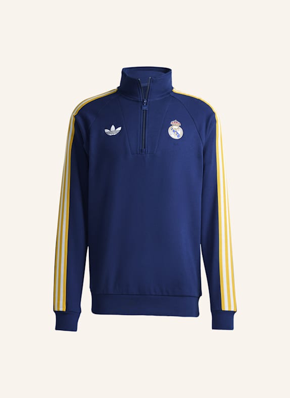 adidas REAL MADRID ORIGINALS HALF ZIP OBERTEIL BLAU