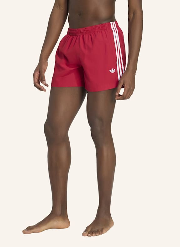 adidas Originals 3-STREIFEN BADESHORTS ROT