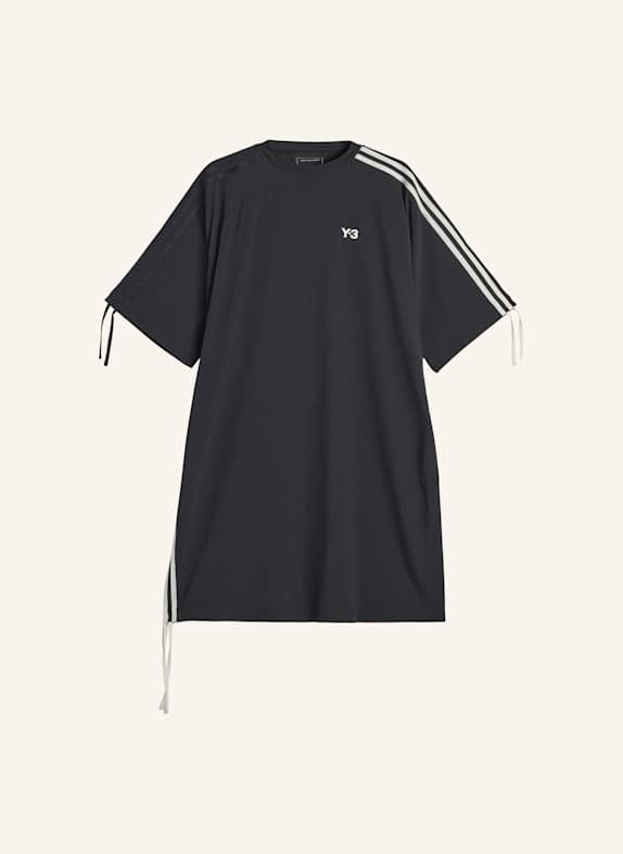 Y-3 Y-3 CINCH 3-STREIFEN OVERSIZED T-SHIRT-KLEID SCHWARZ