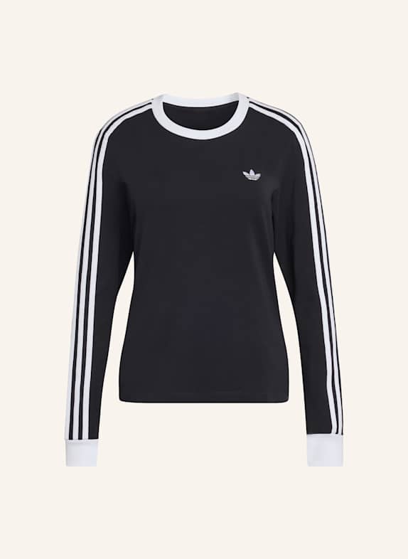 adidas Originals 3-STREIFEN LANGÄRMLIGES SHIRT, SCHMAL GESCHNITTEN SCHWARZ/ WEISS